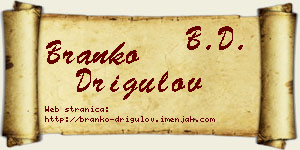 Branko Drigulov vizit kartica